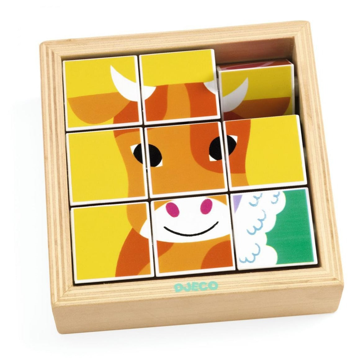 DJECO Puzzles y encajes Puzzle Madera Giratorio Animales