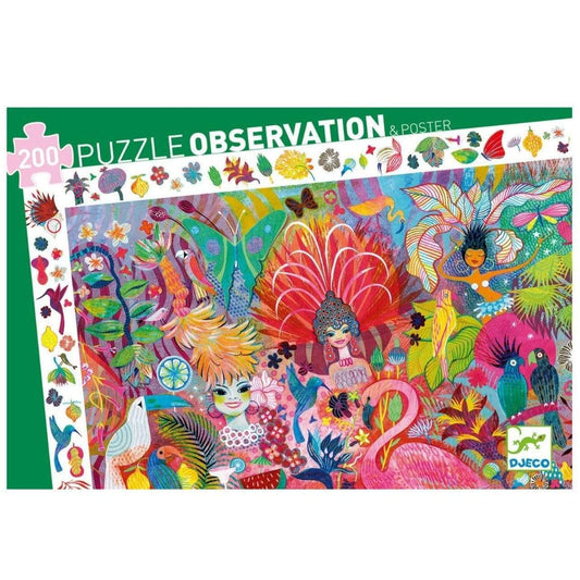 DJECO Puzzles y encajes Puzzle Observación Carnaval de Río 200 piezas DJ07452