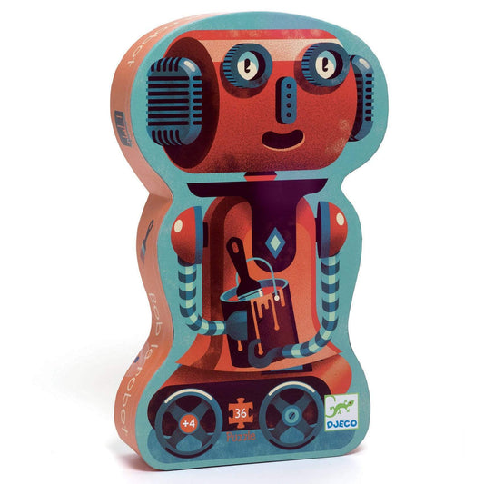 DJECO Puzzles y encajes Puzzle Silueta Bob de Robot 36 piezas DJ07239